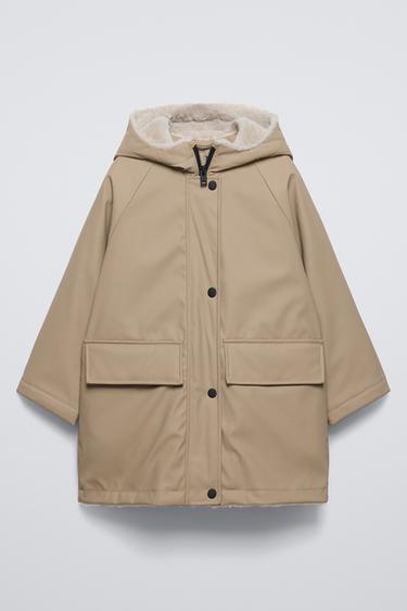 RUBBERISED FAUX FUR JACKET - camel by Zara - Image 0