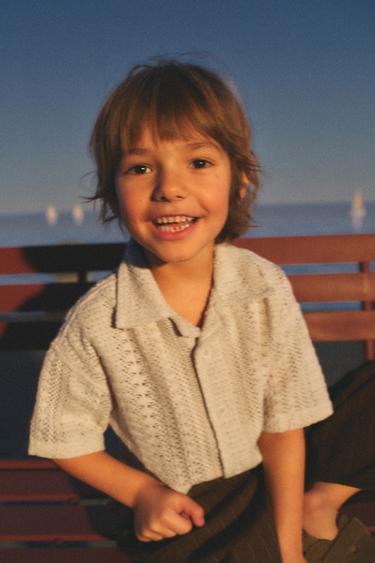 STRIPED TEXTURED BAGGY TROUSERS - Brown by Zara