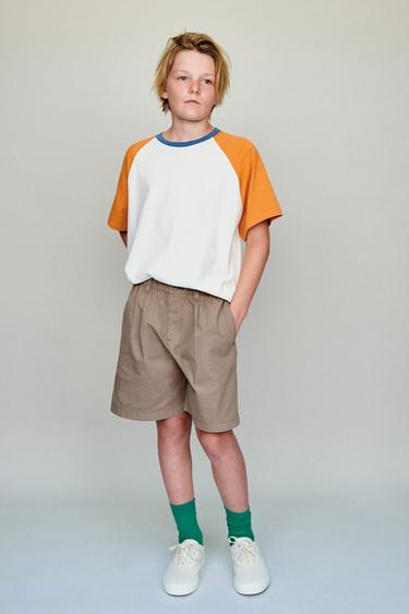 BALLOON BERMUDA SHORTS WITH ELASTICATED WAIST - Brown by Zara