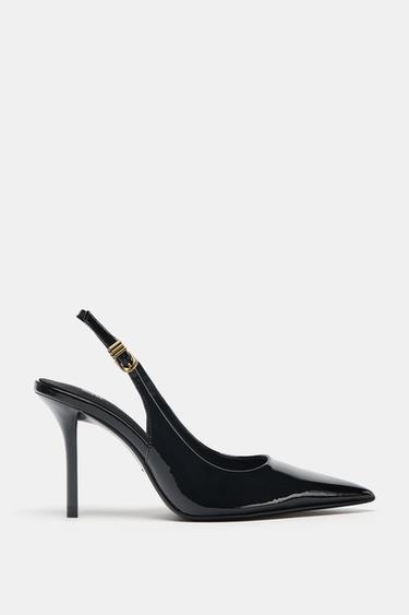 METAL BUCKLE HEELS - Black by Zara