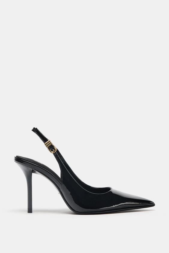 HEELED SHOES WITH METALLIC BUCKLE - Black by Zara - Image 0