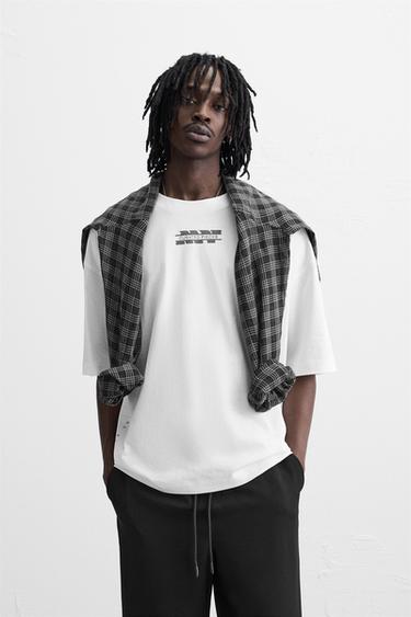 CONTRAST PRINT T-SHIRT - Oyster-white by Zara