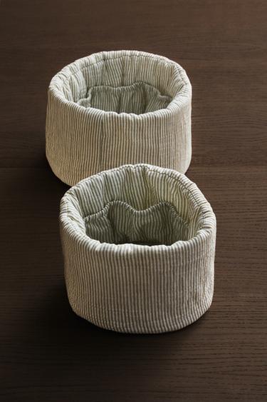 STRIPED MUSLIN ROUND BABY ORGANISER - Green by Zara