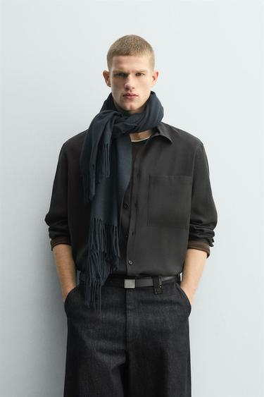 FLOWING SHIRT WITH POCKET - Black by Zara