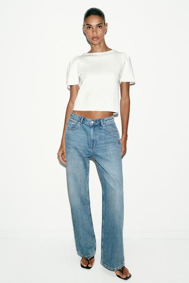 KNIT PUFF SLEEVE TOP - White by Zara