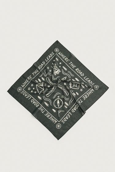 GRAPHIC PRINT BANDANA - Green by Zara