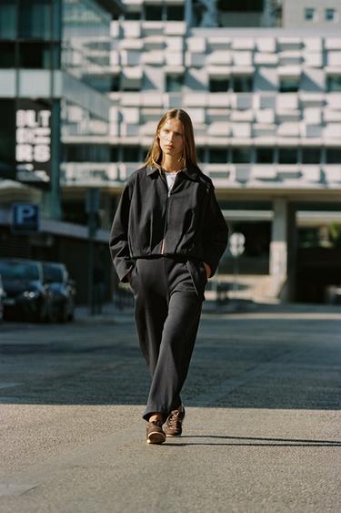 BARREL TROUSERS WITH BELT - Charcoal by Zara