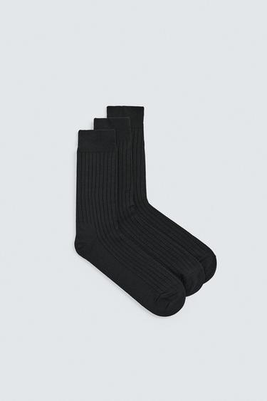 3-PACK OF RIBBED SOCKS - Black by Zara