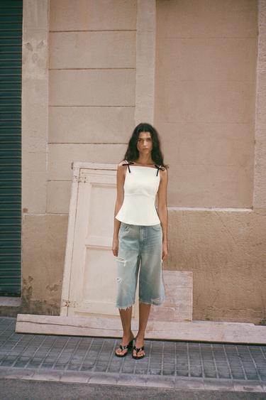 STRAPPY TOP WITH BOWS - White by Zara