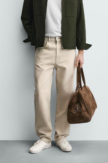 STRAIGHT ANKLE FIT JEANS - Grey green by Zara