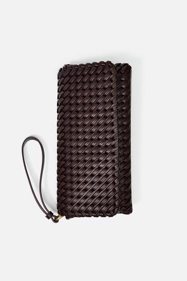 BRAIDED BAG - Burgundy Red by Zara