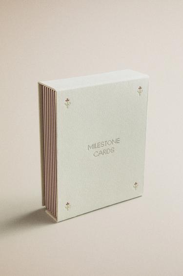BABY MONTHLY MILESTONE KIT - 12 FLORAL CARDS - Multicoloured by Zara