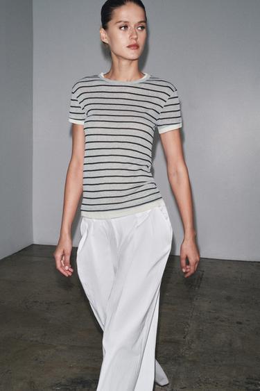 DOUBLE STRIPE T-SHIRT - charcoal grey by Zara