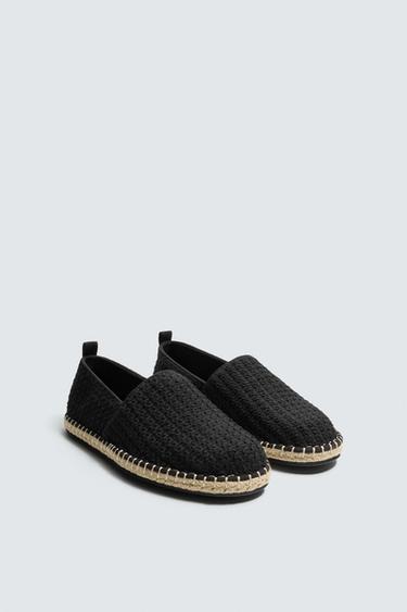 KNITTED FABRIC ESPADRILLES - Black by Zara