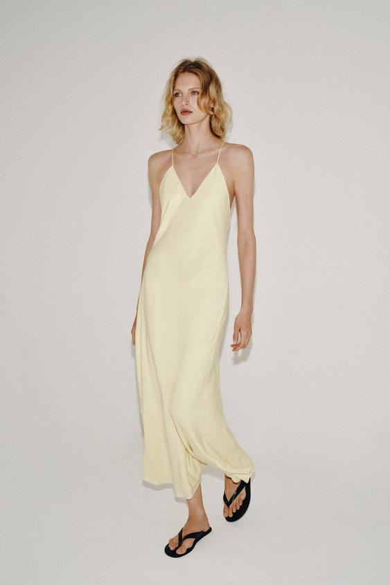 ZW COLLECTION SLIP DRESS - Pastel yellow by Zara - Image 0