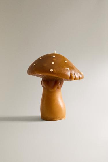 SMALL PUMPKIN SPICE SCENTED MUSHROOM CANDLE WITH DOTS - Pumpkin by Zara