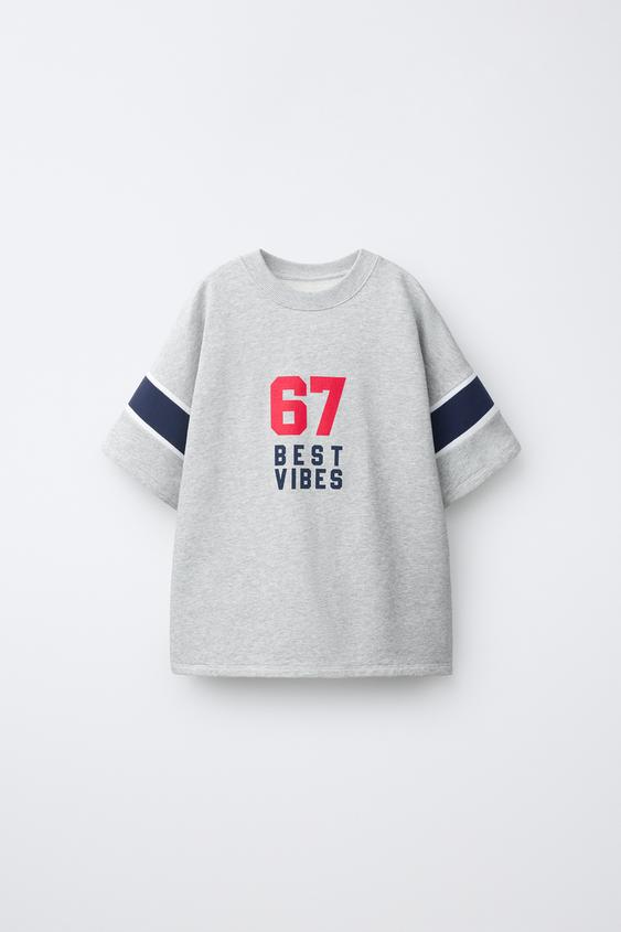 TEAM SIX SEVEN PRINT T-SHIRT - Grey marl by Zara - Image 0