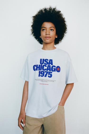SLOGAN PRINT T-SHIRT - Light blue by Zara