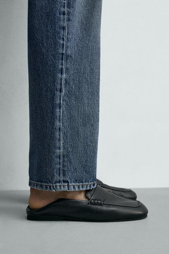 LEATHER PENNY LOAFERS - Black by Zara - Image 0