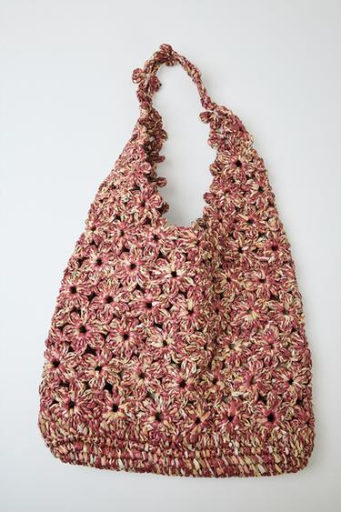 RAFFIA BUCKET BAG - Pink by Zara