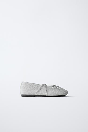 SILVER PARTY BALLET FLATS - Silver by Zara - Image 0
