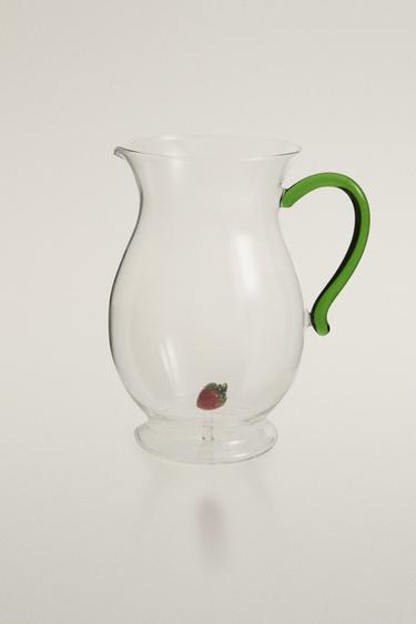 BOROSILICATE STRAWBERRY JUG - Green by Zara