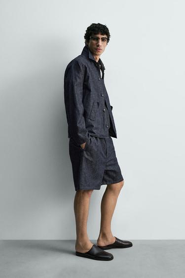 LIGHTWEIGHT DENIM BERMUDA SHORTS - Blue / Indigo by Zara