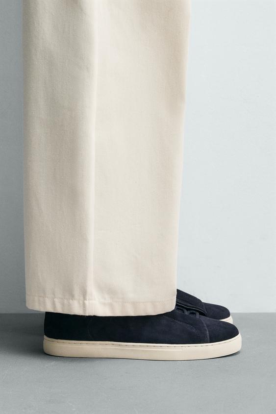 LEATHER TRAINERS - Blue by Zara - Image 0