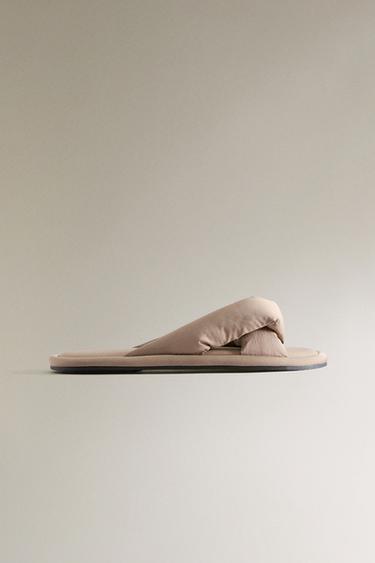 MULE SLIPPERS WITH KNOT - Taupe Grey by Zara