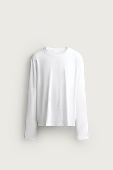 SUPIMA® LONG SLEEVE T-SHIRT - White by Zara