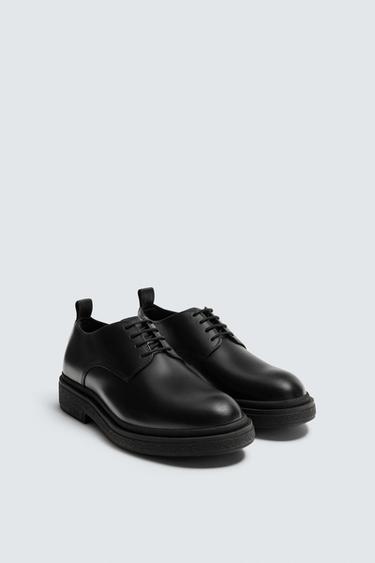 CHUNKY LEATHER SHOES - Black by Zara