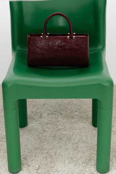 TEXTURED HANDBAG - Burgundy Red by Zara - Image 0