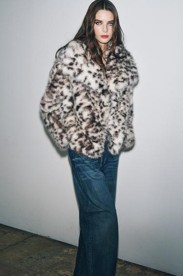 ANIMAL PRINT FAUX FUR JACKET ZW COLLECTION - Leopard by Zara - Image 0