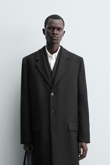 LIGHTWEIGHT 100% WOOL COAT - Black by Zara