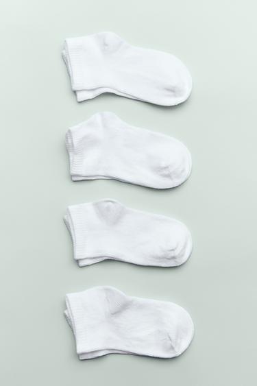 FOUR-PACK OF PLAIN ANKLE SOCKS - White by Zara