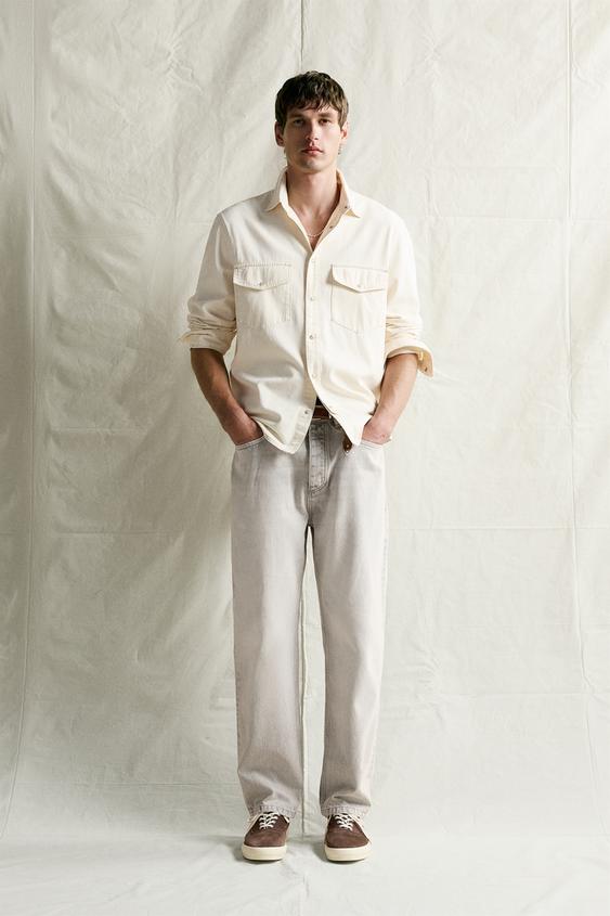 STRAIGHT ANKLE-FIT JEANS - Light grey by Zara - Image 0