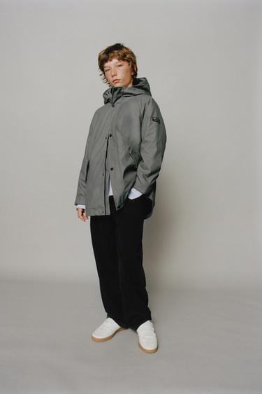 WATER-REPELLENT RUBBERISED PARKA - Grey by Zara