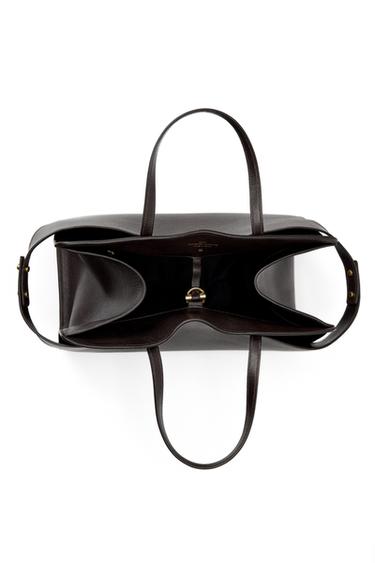 LIMITED EDITION LEATHER CITY BAG - Chocolate by Zara