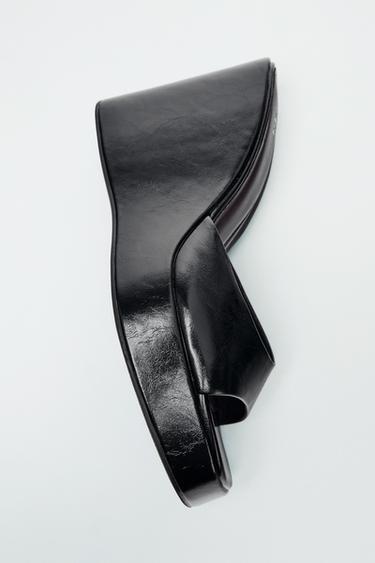 HIGH-HEEL WEDGE SANDALS - Black by Zara