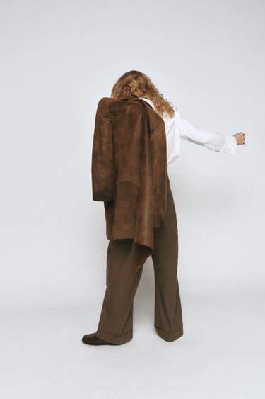 100% LEATHER COAT ZW COLLECTION LIMITED EDITION - Light brown by Zara