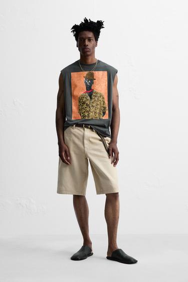 BAGGY FIT BERMUDA SHORTS © OTIS KWAME KYE QUAICOE - camel by Zara