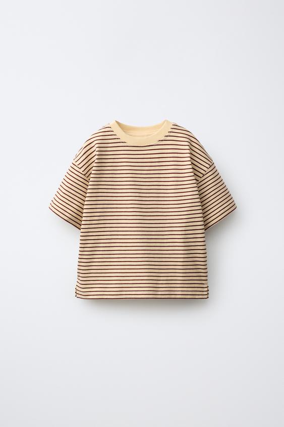 STRIPED T-SHIRT - Dark yellow by Zara - Image 0