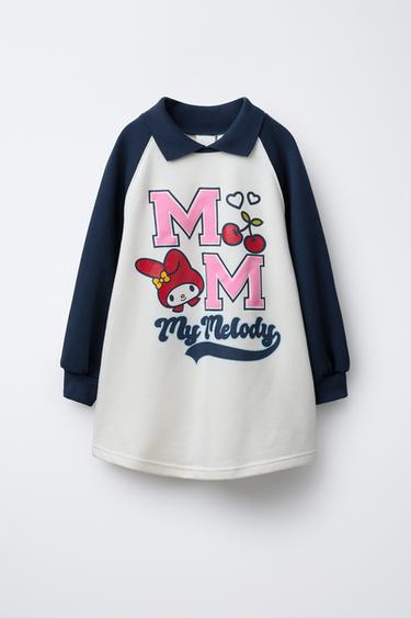 PLUSH RAGLAN SLEEVE DRESS MY MELODY © SANRIO - Ecru by Zara
