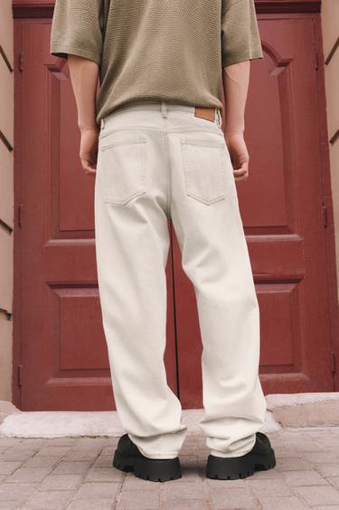 REGULAR STRAIGHT-LEG JEANS - Ecru by Zara