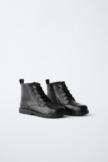LEATHER BOOTS - Black by Zara