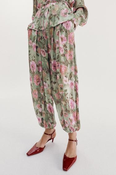 FLORAL PRINT SAROUEL TROUSERS - Multicoloured by Zara