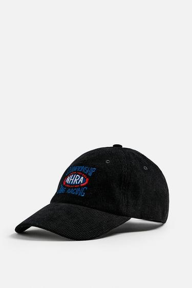 CORDUROY DRAG RACING PATCH CAP © - Black by Zara