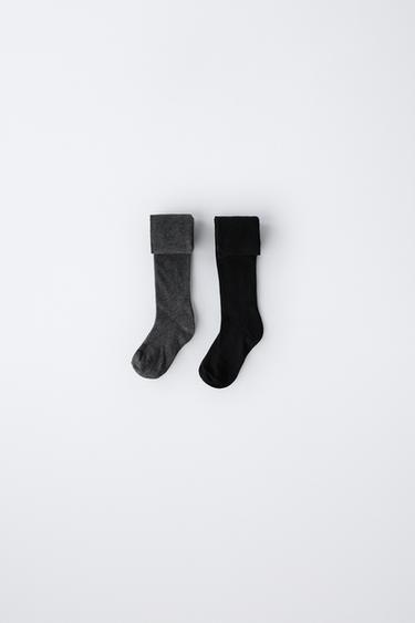2-PACK OF PLAIN TIGHTS - Black by Zara