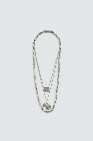 PACK OF 3 COMBINED NECKLACES - Silver by Zara