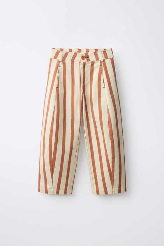 STRIPED BALLOON TROUSERS WITH EMBROIDERY - 089 by Zara - Image 0